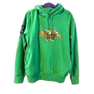 Polo Ralph Lauren Embroidered Triple Pony Hoodie Sweatshirt sz XL Green NWT